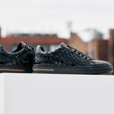 Birkenstock Bend Narrow Sneaker (Women) - Embossed Croc Black Leather Athletic - Casual - Slip On - The Heel Shoe Fitters