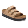 Birkenstock Florida III Platform Narrow Slide Sandal (Women) - Sandcastle Nubuck Sandal - Slide - The Heel Shoe Fitters