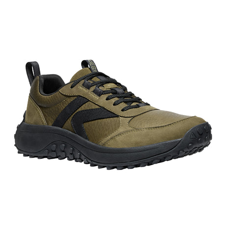 Keen KS86 Sneaker (Men) - Dark Olive/Black Leather Athletic - Running - Trail - The Heel Shoe Fitters