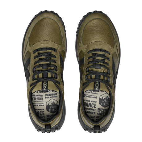 Keen KS86 Sneaker (Men) - Dark Olive/Black Leather Athletic - Running - Trail - The Heel Shoe Fitters