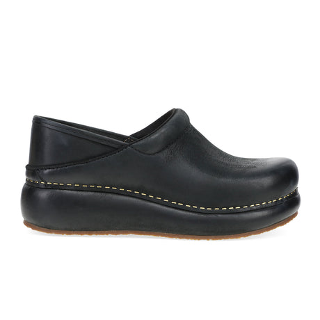 Dansko Platform Pro Clog (Women) - Black Burnished Nubuck Dress-Casual - Professional - The Heel Shoe Fitters