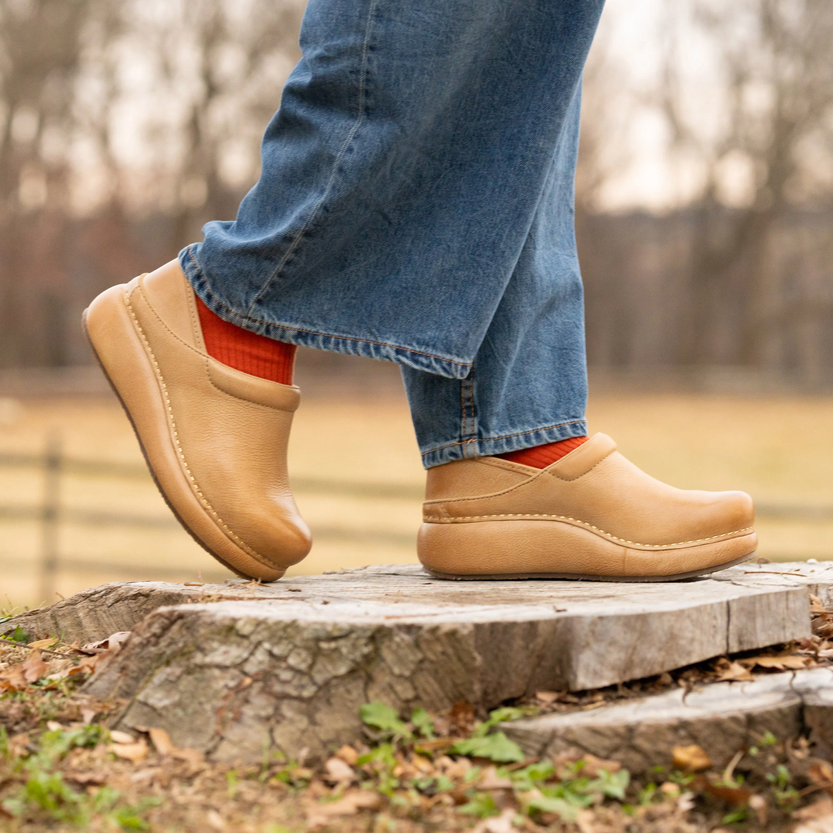 Dansko Platform Pro Clog (Women) - Honey Distressed