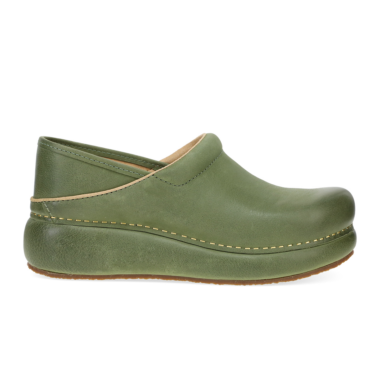 Dansko Platform Pro Clog (Women) - Green Burnished Nubuck Dress-Casual - Professional - The Heel Shoe Fitters