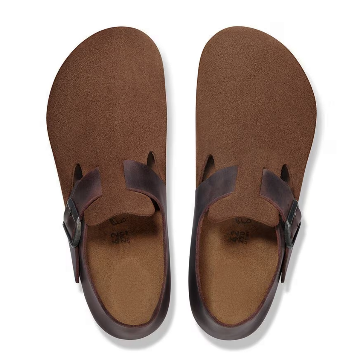 Birkenstock London Clog (Men) - Dark Tea Suede/Oiled Leather Dress-Casual - Slip On - The Heel Shoe Fitters