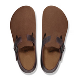 Birkenstock London Clog (Men) - Dark Tea Suede/Oiled Leather Dress-Casual - Slip On - The Heel Shoe Fitters