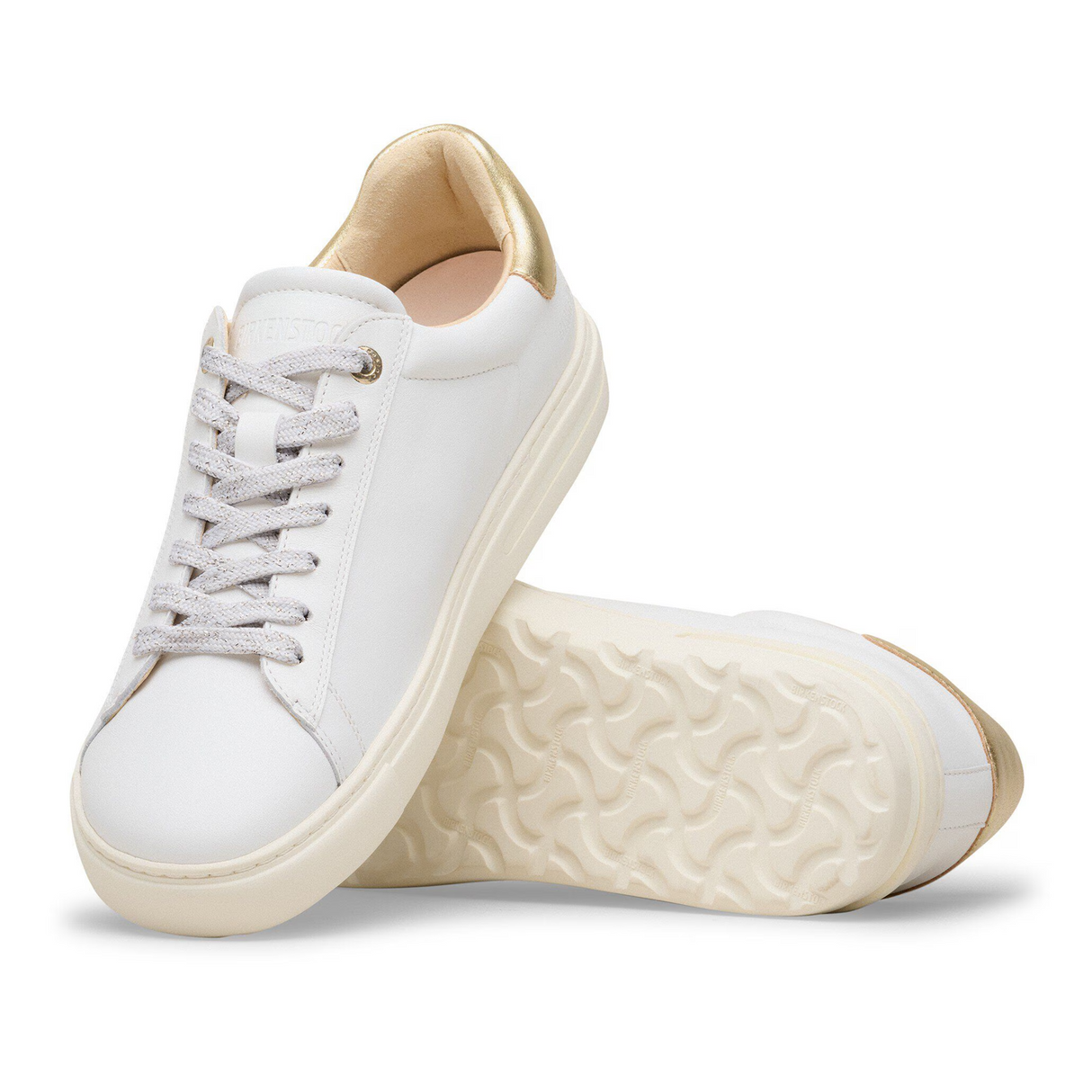 Birkenstock Bend Sneaker (Women) - White/Metallic Gold Leather Athletic - Casual - Lace Up - The Heel Shoe Fitters