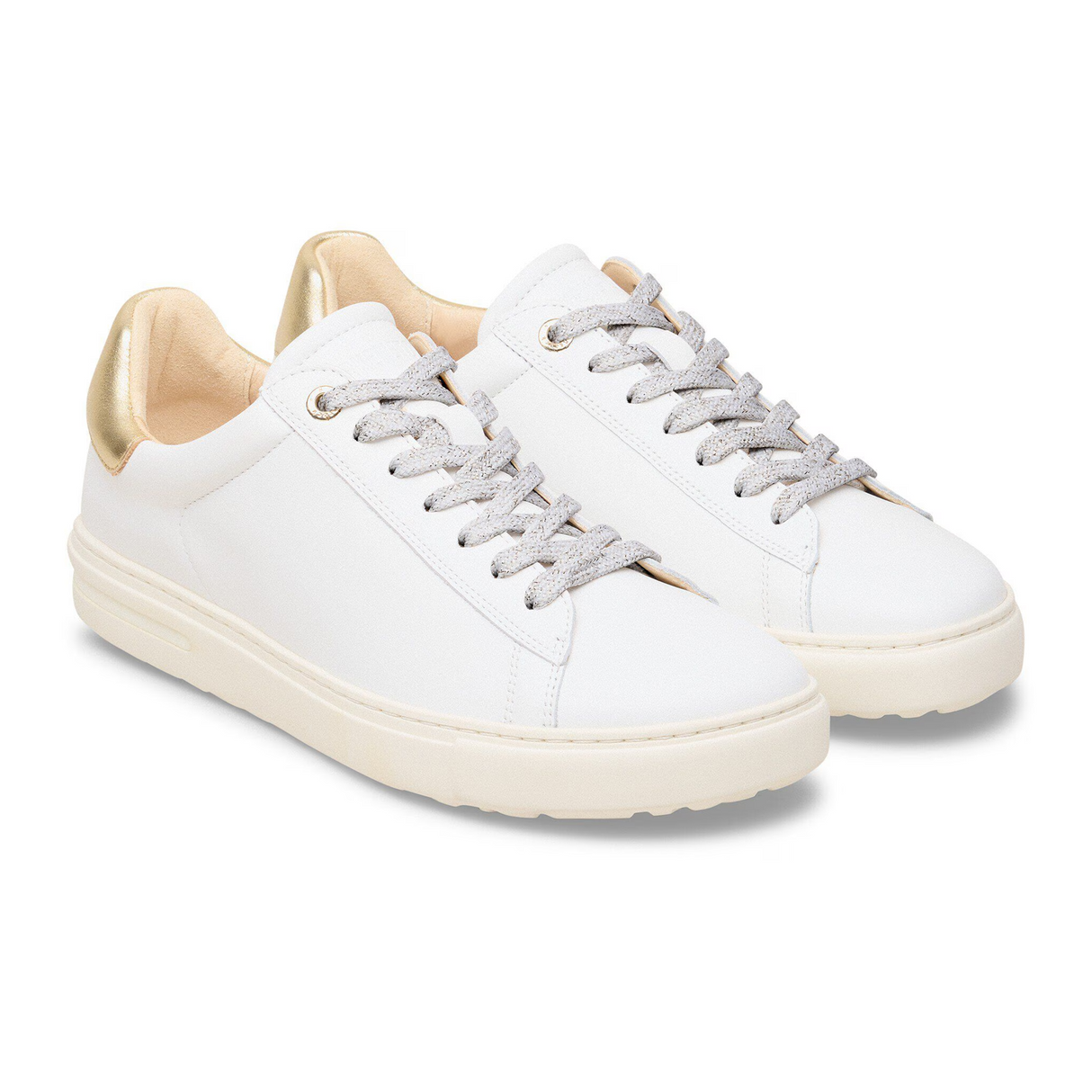 Birkenstock Bend Sneaker (Women) - White/Metallic Gold Leather Athletic - Casual - Lace Up - The Heel Shoe Fitters