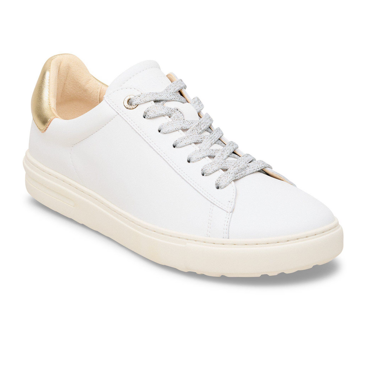 Birkenstock Bend Sneaker (Women) - White/Metallic Gold Leather Athletic - Casual - Lace Up - The Heel Shoe Fitters