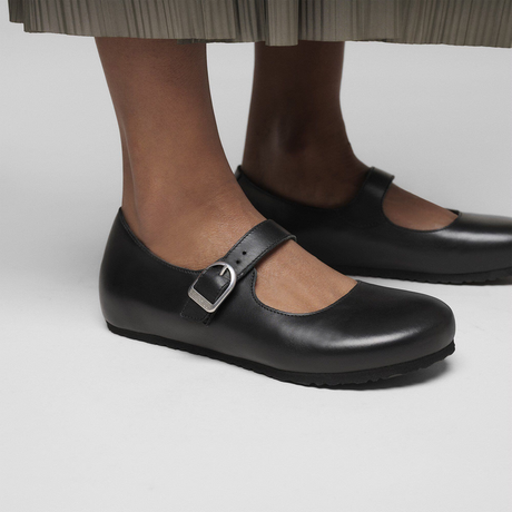 Birkenstock Santa Clarita Mary Jane (Women) - Black Leather Dress-Casual - Flat - The Heel Shoe Fitters