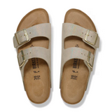 Birkenstock Arizona Slide Sandal (Women) - Shimmering Taupe Suede Sandal - Slide - The Heel Shoe Fitters