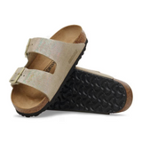 Birkenstock Arizona Slide Sandal (Women) - Shimmering Taupe Suede Sandal - Slide - The Heel Shoe Fitters