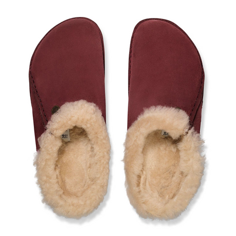 Birkenstock Zermatt Premium Slipper (Women) - Zinfandel Suede/Sandcastle Shearling Dress-Casual - Slipper - The Heel Shoe Fitters