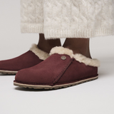 Birkenstock Zermatt Premium Slipper (Women) - Zinfandel Suede/Sandcastle Shearling Dress-Casual - Slipper - The Heel Shoe Fitters