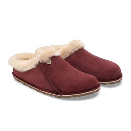 Birkenstock Zermatt Premium Slipper (Women) - Zinfandel Suede/Sandcastle Shearling Dress-Casual - Slipper - The Heel Shoe Fitters