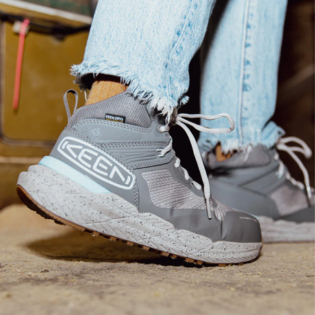 Keen Utility Synchro Mid Waterproof Carbon Toe Work Boot (Women) - Steel Grey/Gum Boots - Work - Mid - The Heel Shoe Fitters