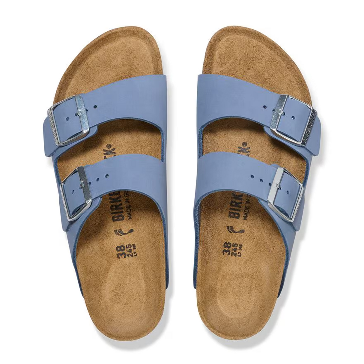 Birkenstock Arizona Slide Sandal (Women) - Stone Blue Nubuck Sandal - Slide - The Heel Shoe Fitters