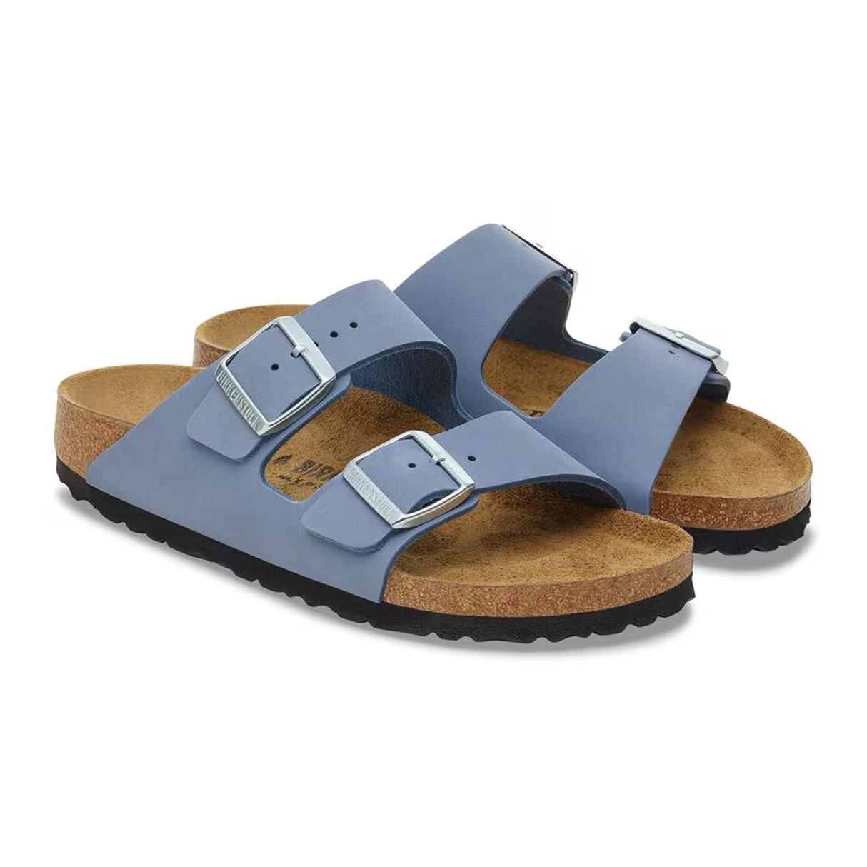 Birkenstock Arizona Slide Sandal (Women) - Stone Blue Nubuck Sandal - Slide - The Heel Shoe Fitters