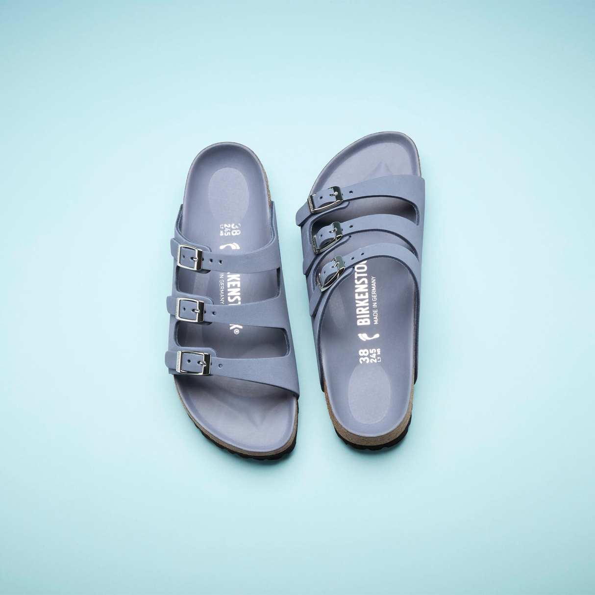 Birkenstock Florida Hex Slide Sandal (Women) - Stone Blue Nubuck Sandal - Slide - The Heel Shoe Fitters