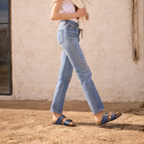 Birkenstock Sydney Luxe Buckle Narrow Slide Sandal (Women) - Graceful Midnight Birko-Flor Sandal - Slide - The Heel Shoe Fitters