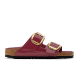 Birkenstock Arizona Hammered Big Buckle Slide Sandal (Women) - High Shine Zinfandel Leather Sandal - Slide - The Heel Shoe Fitters