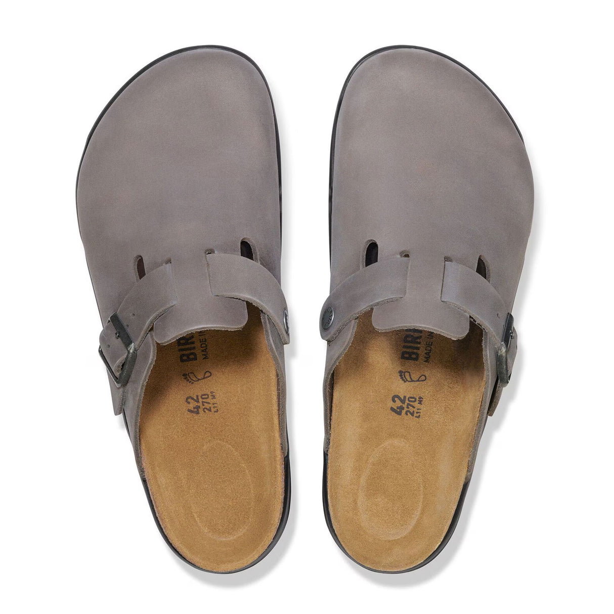 Birkenstock Boston Crosstown Clog (Men) - Iron Oiled Leather Dress-Casual - Clogs & Mules - The Heel Shoe Fitters