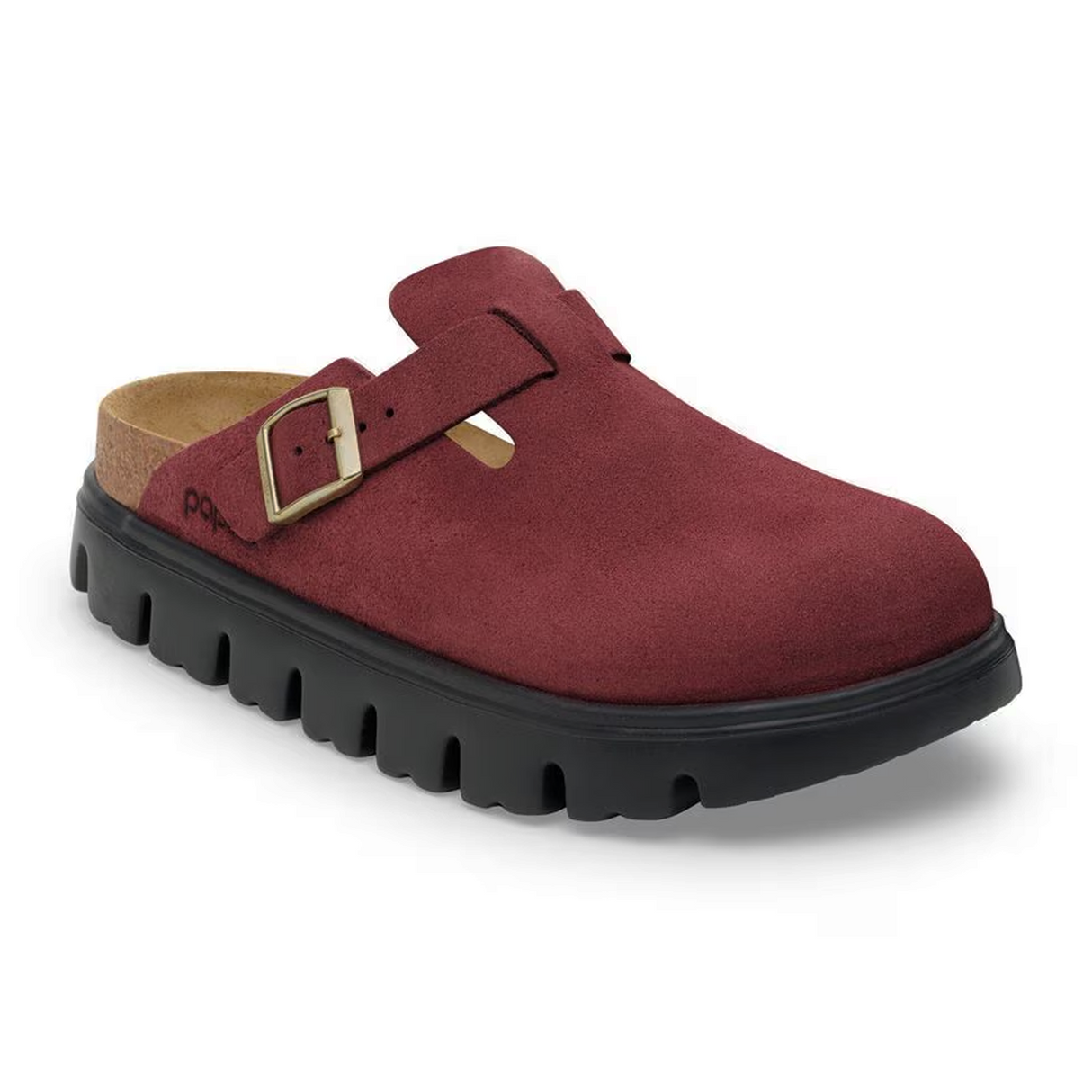 Birkenstock Boston Chunky Clog (Women) - Zinfandel Suede Dress-Casual - Clogs & Mules - The Heel Shoe Fitters
