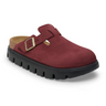 Birkenstock Boston Chunky Clog (Women) - Zinfandel Suede Dress-Casual - Clogs & Mules - The Heel Shoe Fitters