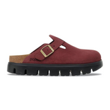 Birkenstock Boston Chunky Clog (Women) - Zinfandel Suede Dress-Casual - Clogs & Mules - The Heel Shoe Fitters