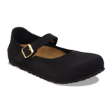 Birkenstock Mantova Mary Jane Flat (Women) - Black Suede Dress-Casual - Flat - The Heel Shoe Fitters