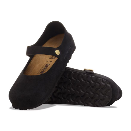 Birkenstock Mantova Mary Jane Flat (Women) - Black Suede Dress-Casual - Flat - The Heel Shoe Fitters