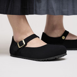 Birkenstock Mantova Mary Jane Flat (Women) - Black Suede Dress-Casual - Flat - The Heel Shoe Fitters