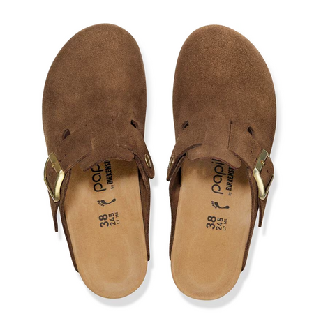Birkenstock Fanny Narrow Wedge Clog (Women) - Dark Tea Suede Dress-Casual - Clogs & Mules - The Heel Shoe Fitters