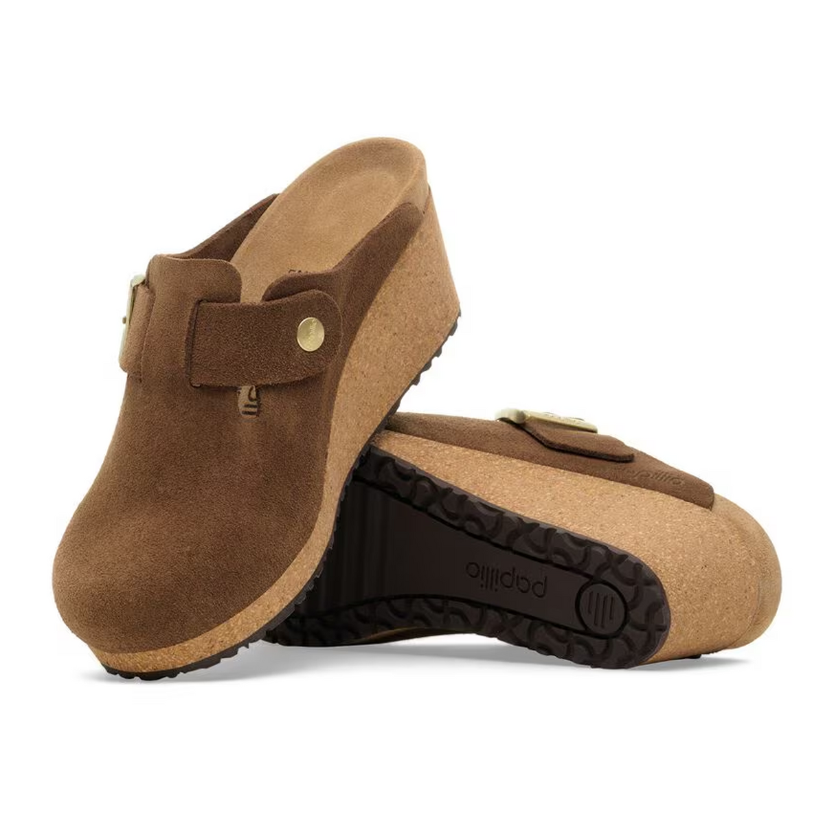 Birkenstock Fanny Narrow Wedge Clog (Women) - Dark Tea Suede Dress-Casual - Clogs & Mules - The Heel Shoe Fitters