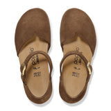 Birkenstock Mary Wedge Sandal (Women) - Dark Tea Suede Dress-Casual - Heels - The Heel Shoe Fitters