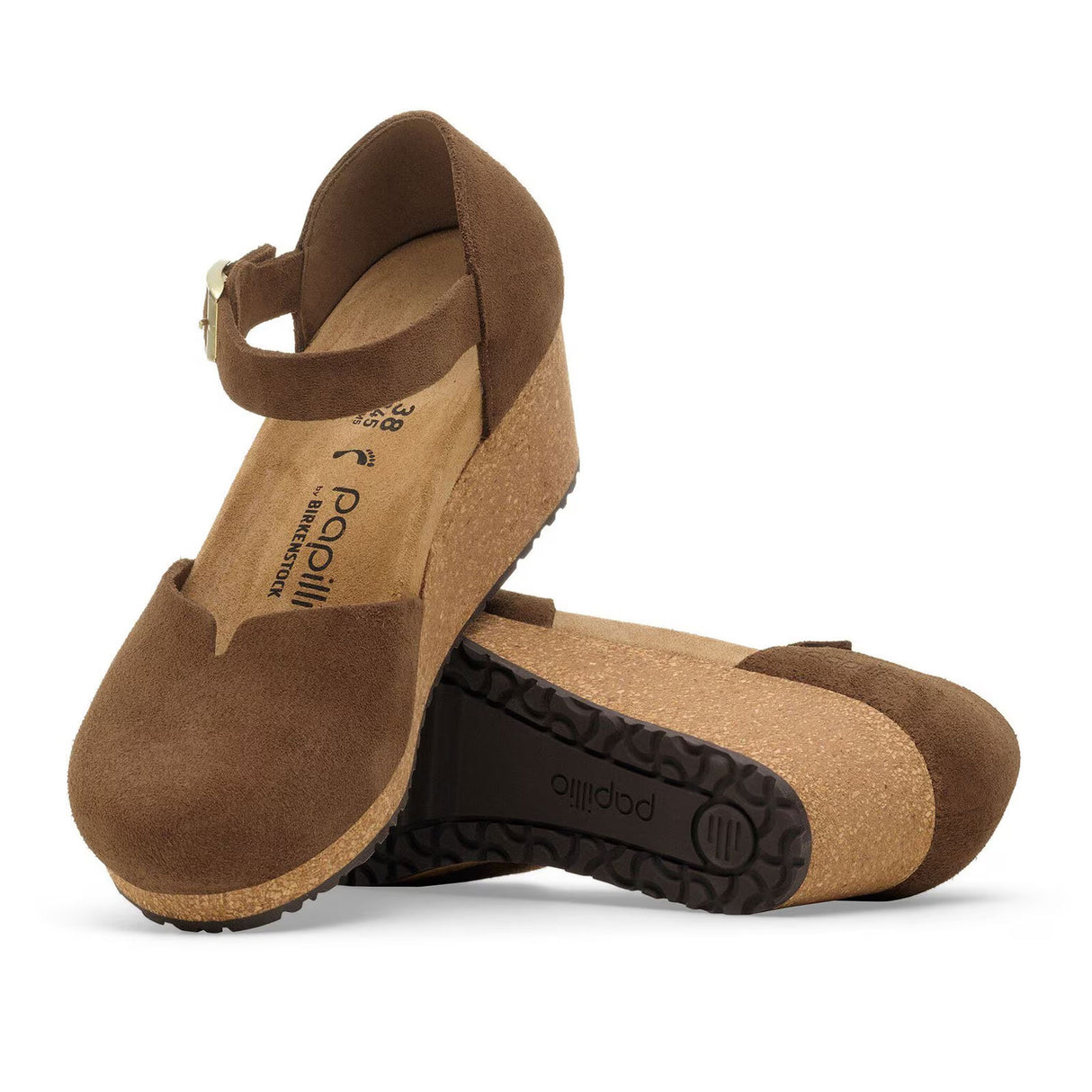 Birkenstock Mary Wedge Sandal (Women) - Dark Tea Suede Dress-Casual - Heels - The Heel Shoe Fitters