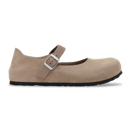 Birkenstock Mantova Mary Jane Flat (Women) - Taupe Suede Dress-Casual - Flat - The Heel Shoe Fitters