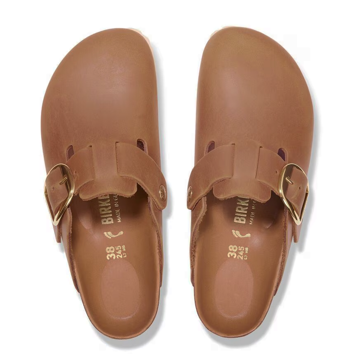 Birkenstock Boston Big Buckle Clog (Women) - Cognac Oiled Leather Dress-Casual - Clogs & Mules - The Heel Shoe Fitters