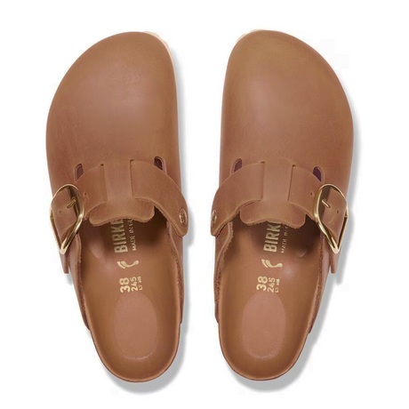 Birkenstock Boston Big Buckle Clog (Women) - Cognac Oiled Leather Dress-Casual - Clogs & Mules - The Heel Shoe Fitters