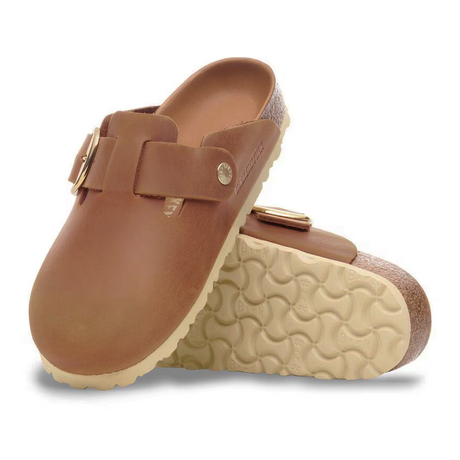 Birkenstock Boston Big Buckle Clog (Women) - Cognac Oiled Leather Dress-Casual - Clogs & Mules - The Heel Shoe Fitters