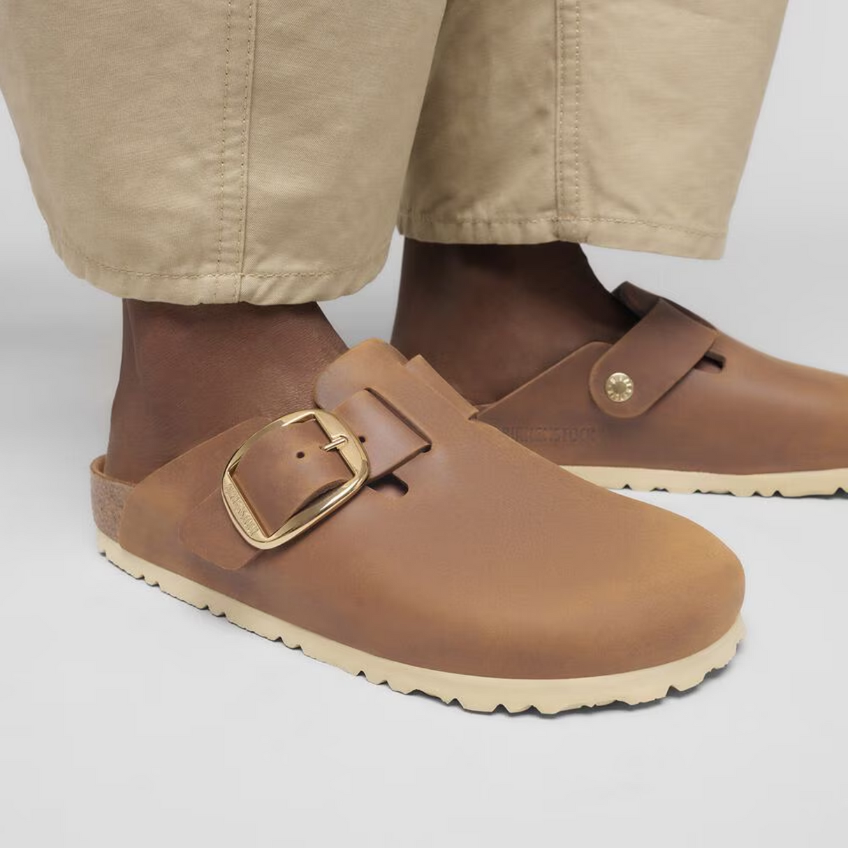 Birkenstock Boston Big Buckle Clog (Women) - Cognac Oiled Leather Dress-Casual - Clogs & Mules - The Heel Shoe Fitters
