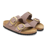 Birkenstock Arizona Big Buckle Slide Sandal (Women) - Faded Purple Nubuck Sandal - Slide - The Heel Shoe Fitters