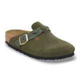 Birkenstock Boston Braid Clog (Women) - Thyme Suede Dress-Casual - Clogs & Mules - The Heel Shoe Fitters