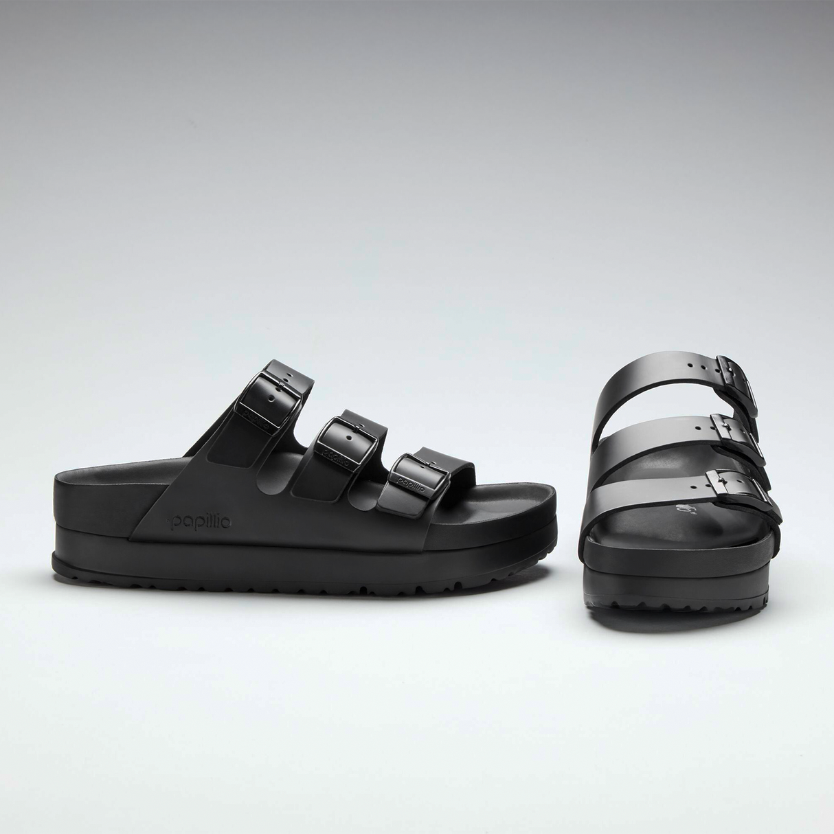 Birkenstock Florida III Exquisite Platform Slide Sandal (Women) - Black Leather Sandal - Slide - The Heel Shoe Fitters