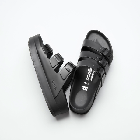 Birkenstock Florida III Exquisite Platform Slide Sandal (Women) - Black Leather Sandal - Slide - The Heel Shoe Fitters
