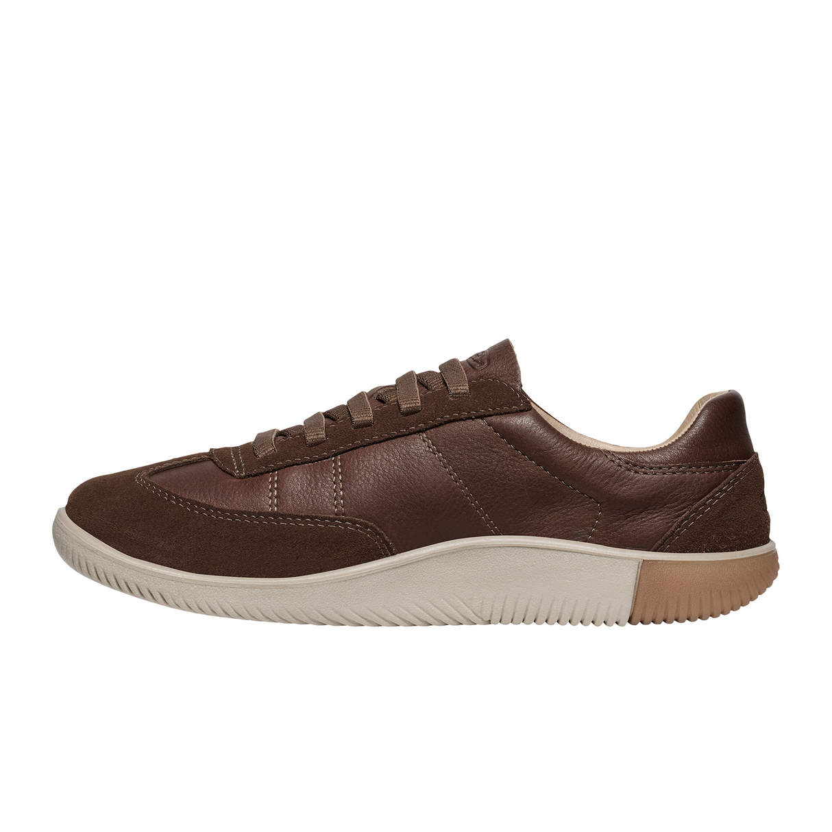 Keen KNX T-Toe Sneaker (Men) - Dark Earth/Plaza Taupe Athletic - Casual - Lace Up - The Heel Shoe Fitters