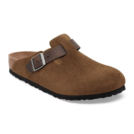 Birkenstock Boston Clog (Men) - Dark Tea Suede/Oiled Leather Dress-Casual - Clogs & Mules - The Heel Shoe Fitters