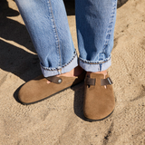 Birkenstock Boston Clog (Men) - Dark Tea Suede/Oiled Leather Dress-Casual - Clogs & Mules - The Heel Shoe Fitters