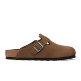 Birkenstock Boston Soft Footbed Clog (Women) - Dark Tea Suede Dress-Casual - Clogs & Mules - The Heel Shoe Fitters