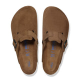 Birkenstock Boston Soft Footbed Clog (Women) - Dark Tea Suede Dress-Casual - Clogs & Mules - The Heel Shoe Fitters