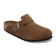 Birkenstock Boston Soft Footbed Clog (Men) - Dark Tea Suede Dress-Casual - Clogs & Mules - The Heel Shoe Fitters